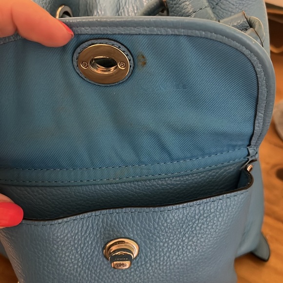 Coach Azure Blue Backpack Rusack - Pebble Leather #37581 - Picture 15 of 16